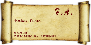 Hodos Alex névjegykártya